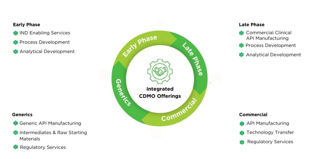 Illustration of integrated CDMO service offerings