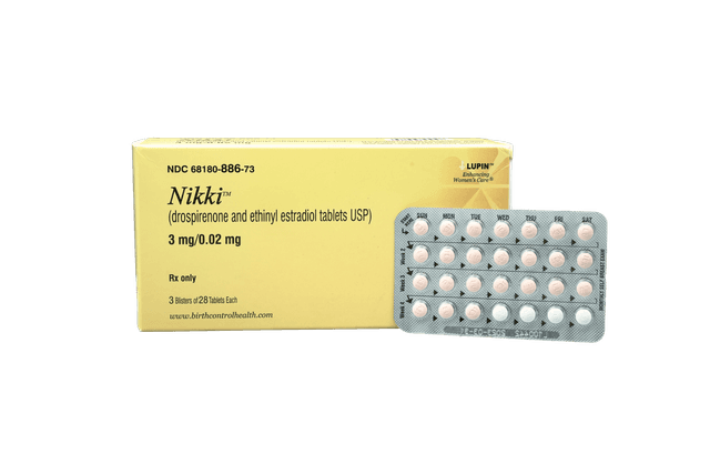Nikki™  (drospirenone and ethinyl estradiol tablets USP)  3 mg0.02 mg (3).webp