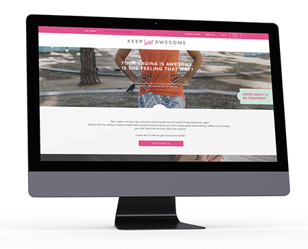 keep her awesome website displayed on desktop computer