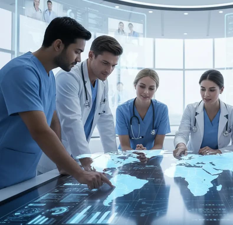 Healthcare professionals collaborating