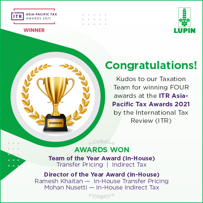 Kudos to our Taxation Team for winning FOUR awards at the ITR Asia-Pacific Tax Awards 2021 by the  International Tax Review (ITR)