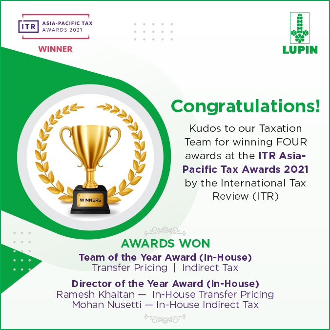 Kudos to our Taxation Team for winning FOUR awards at the ITR Asia-Pacific Tax Awards 2021 by the International Tax Review (ITR)