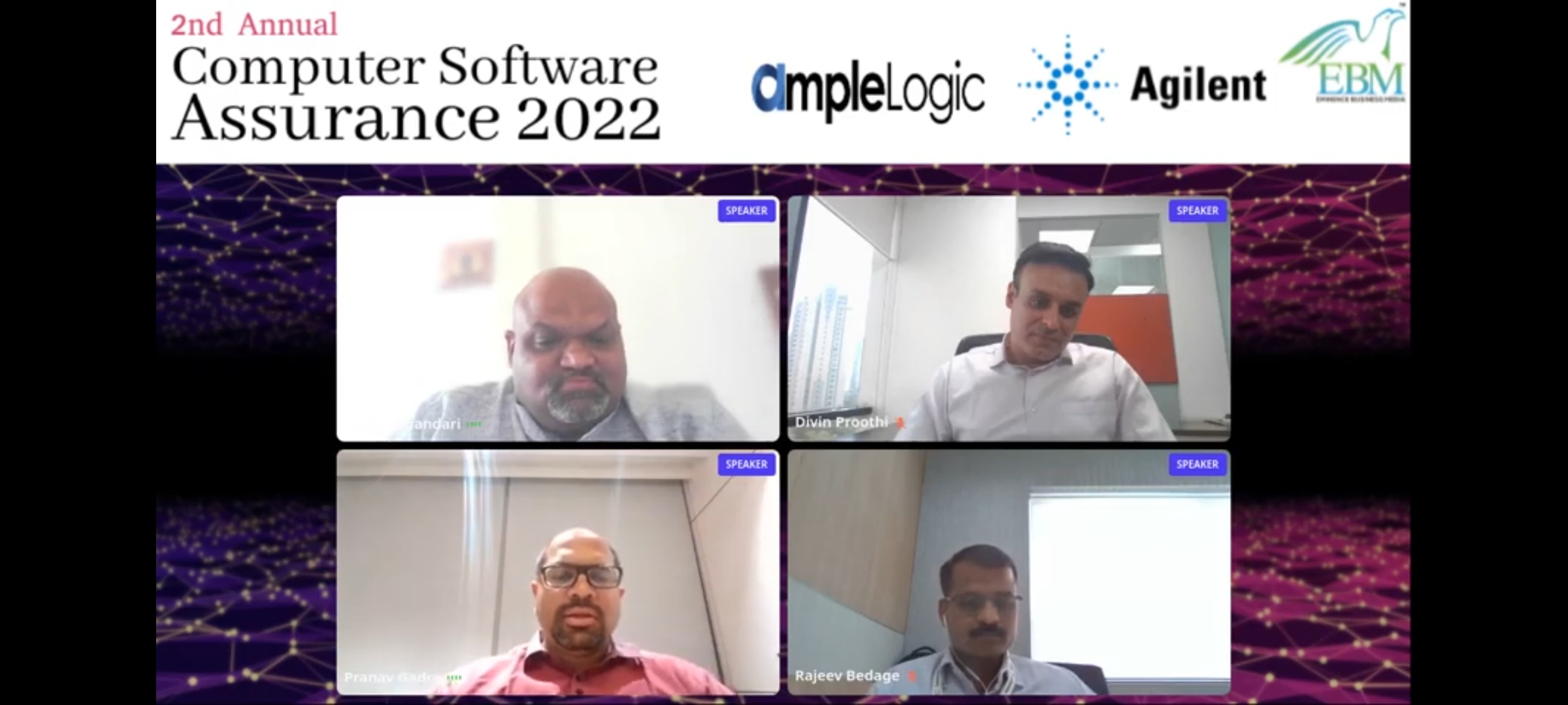 Mr. Rajeev Bedage, Head IT Manufacturing & CSV, in a panel discussion at the EBM 2nd Annual Computer Software Assurance 2022, Feb 2022