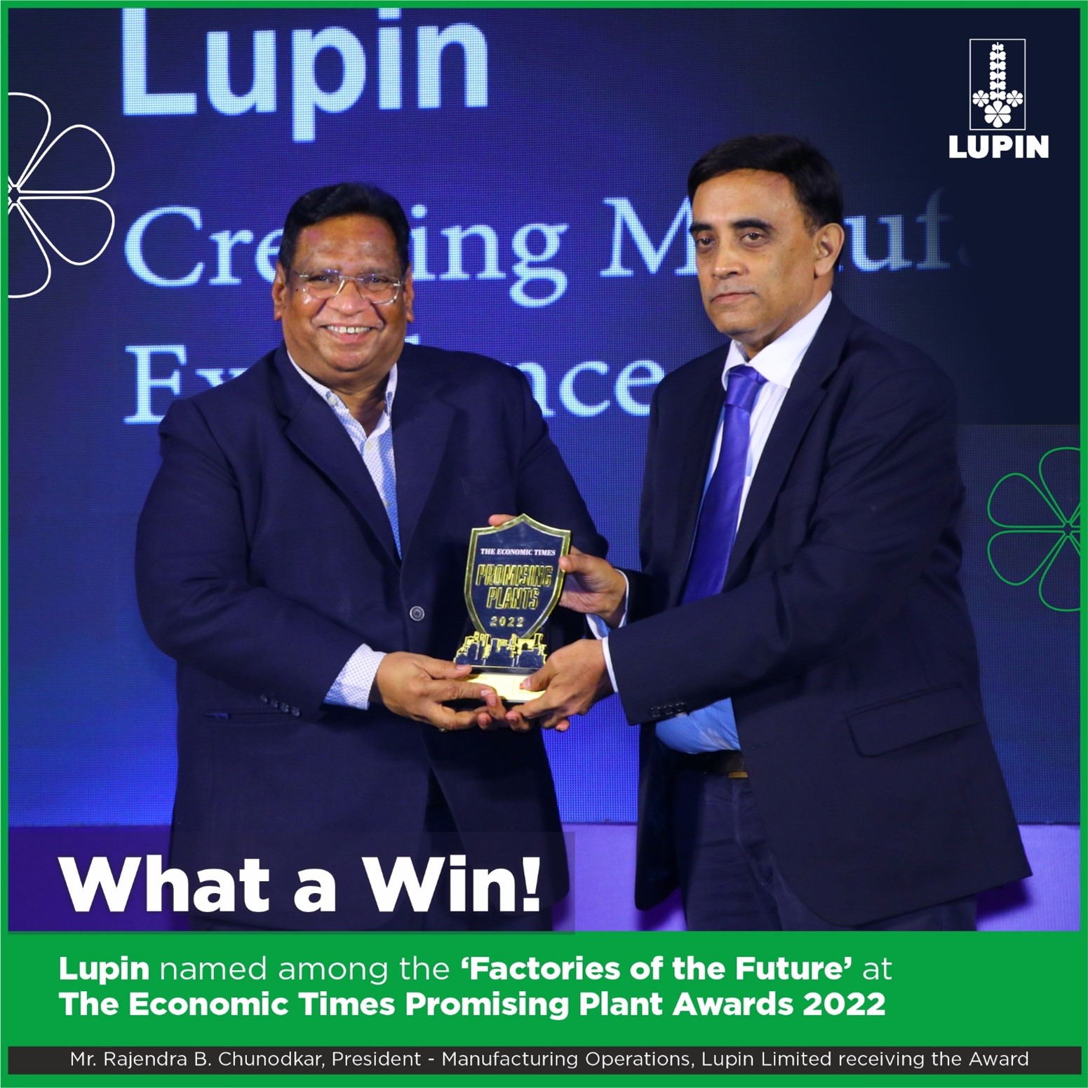 Lupin Named Among the ‘Factories of the Future’ at the Economic Times Promising Plant Awards 2022.