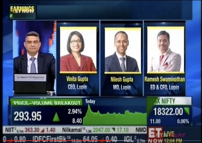 Vinita Gupta, CEO, Nilesh Gupta, MD and Ramesh Swaminathan, ED, Global CFO and Head Corporate Affairs, Lupin, with ET Now on the Q4 FY23 earnings
