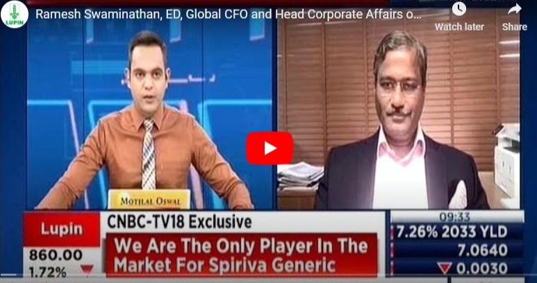 Ramesh Swaminathan, ED, Global CFO and Head Corporate Affairs on CNBC TV18 on the Spiriva approval