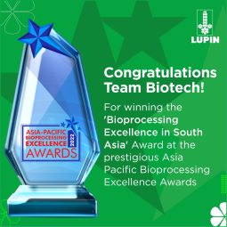 Bioprocessing Excellence in South Asia Award at the prestigious Asia Pacific Bioprocessing Excellence Awards 2022 by IMAPAC