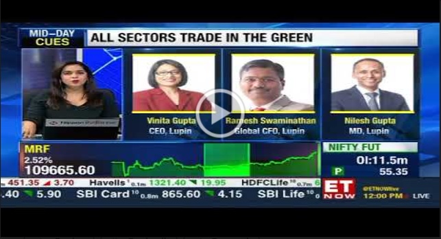 Vinita Gupta, CEO, Nilesh Gupta, MD and Ramesh Swaminathan, ED, Global CFO and Head Corporate Affairs, Lupin, with ET Now on the Q1 FY2024 Earnings