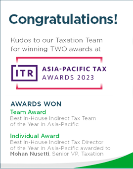 Congratulations to our Taxation Team for winning TWO awards at the ITR Asia-Pacific Tax Awards 2023 by the International Tax Review (ITR).