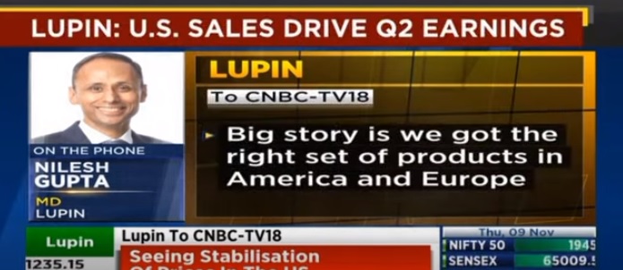Lupin’s CEO, MD and CFO on CNBC TV18 on the Company’s Q2 FY24 Earnings 9 Nov 2023