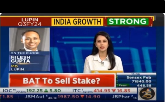 Lupin’s MD, CEO and CFO with CNBC TV18 – Q3 FY24 Earnings – 8 Feb 2024