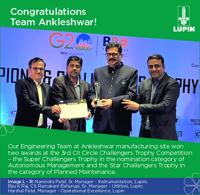 Congratulations Team Ankleshwar on Winning at the 3rd CII Circle Challengers Trophy Competition