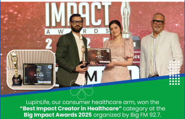 LupinLife, our consumer healthcare arm, won the “Best Impact Creator in Healthcare” category at the Big Impact Awards 2025 organized by Big FM 92.7.