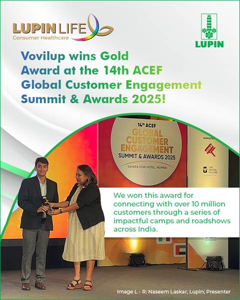 LUPIN Vovilup wins Gold Award at the 14th ACEF Global Customer Engagement Summit & Awards 2025!