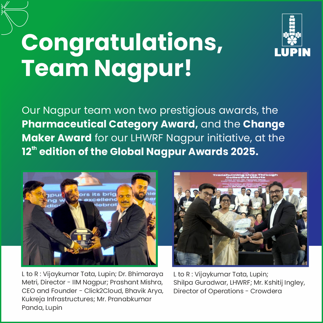Our Nagpur team won two prestigious awards, the Pharmaceutical Category Award, and the Change Maker Award for our LHWRF Nagpur initiative, at the 12th edition of the Global Nagpur Awards 2025.